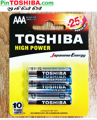 Toshiba LR03GCP BP-4PV, Pin AAA Toshiba LR03GCP BP-4PV High Power Alkaline 1.5v (Loại Vỉ 4viên)